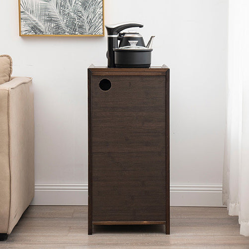 Moderner minimalistischer rechteckiger Beistelltisch aus Bambus und Acryl mit 1 Schublade für das Wohnzimmer 