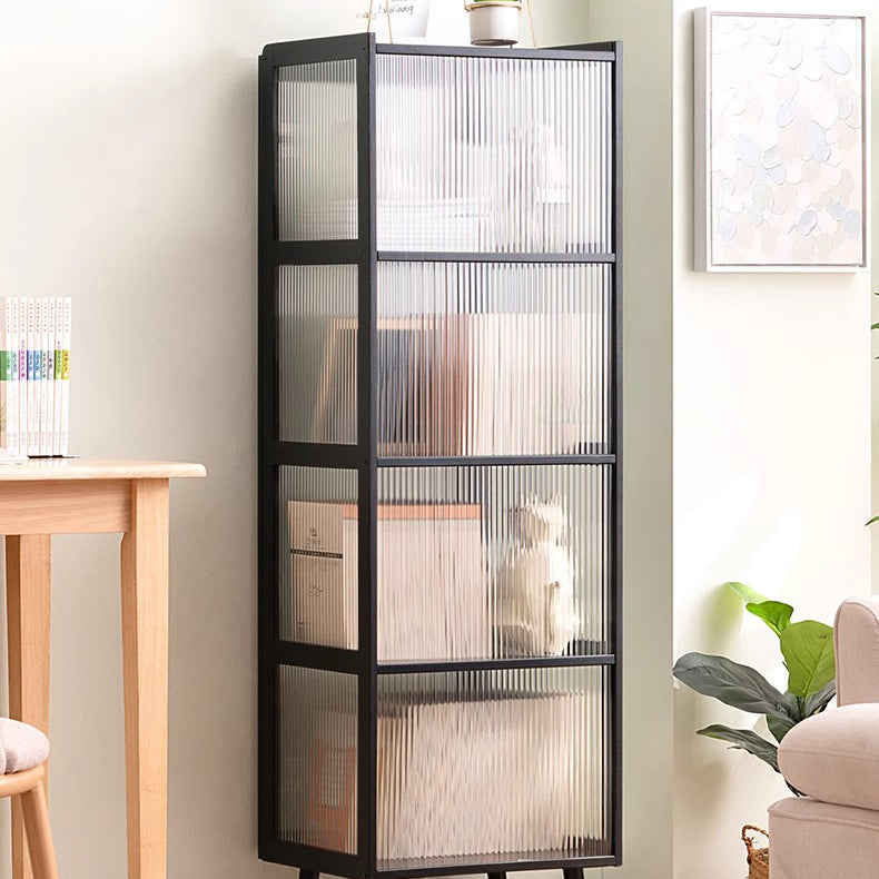 Moderner minimalistischer rechteckiger zylindrischer Beistelltisch aus Bambus und Acryl mit 3/4/5 Ebenen für das Wohnzimmer 