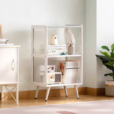 Moderner minimalistischer rechteckiger zylindrischer Beistelltisch aus Bambus und Acryl mit 3/4/5 Ebenen für das Wohnzimmer 
