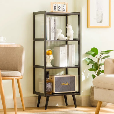 Moderner minimalistischer rechteckiger zylindrischer Beistelltisch aus Bambus und Acryl mit 3/4/5 Ebenen für das Wohnzimmer 