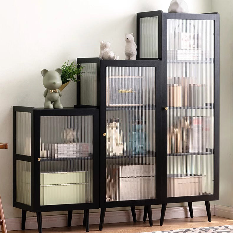 Moderner minimalistischer rechteckiger zylindrischer Beistelltisch aus Bambus und Acryl mit 3/4/5 Ebenen für das Wohnzimmer 