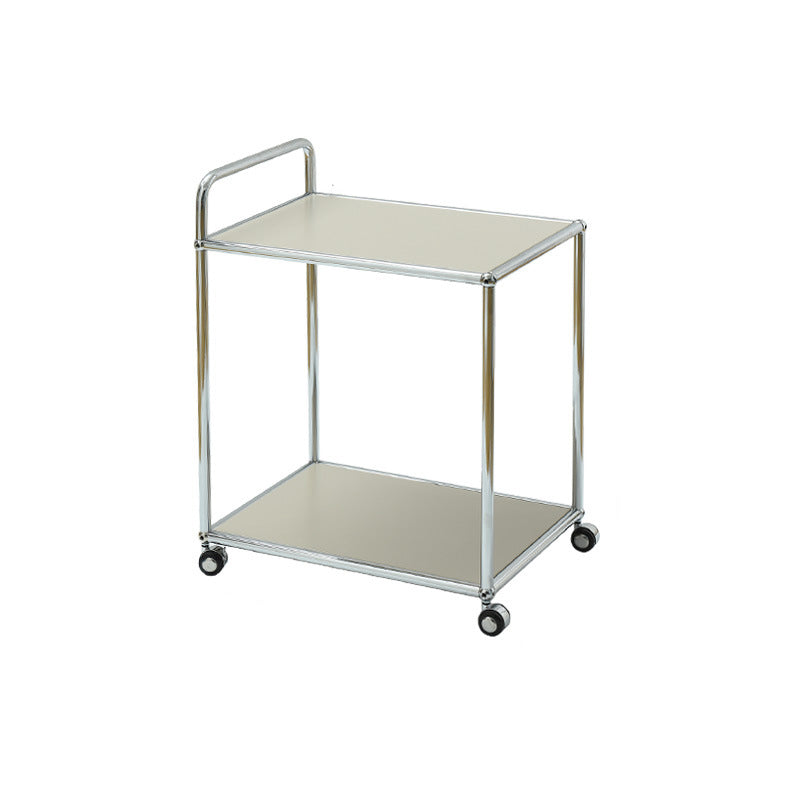 Moderner minimalistischer rechteckiger Beistelltisch aus hochfestem Stahl mit 2 Ebenen für das Wohnzimmer 