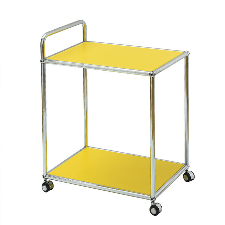 Moderner minimalistischer rechteckiger Beistelltisch aus hochfestem Stahl mit 2 Ebenen für das Wohnzimmer 