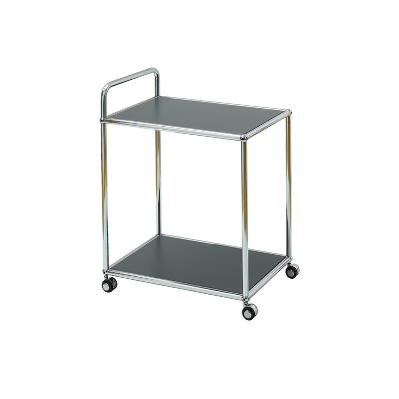 Moderner minimalistischer rechteckiger Beistelltisch aus hochfestem Stahl mit 2 Ebenen für das Wohnzimmer 
