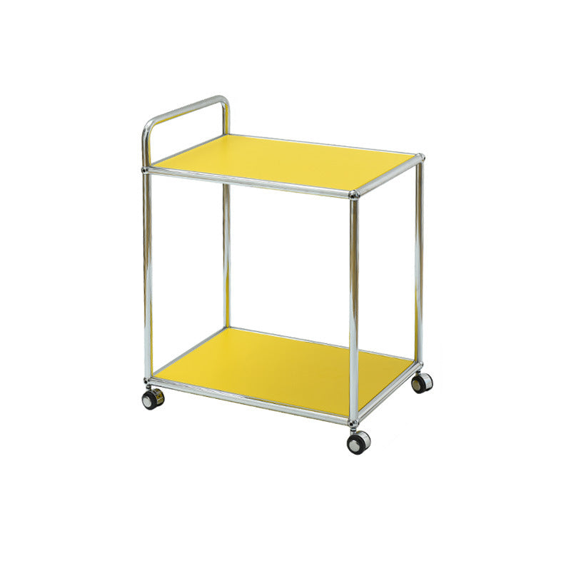 Moderner minimalistischer rechteckiger Beistelltisch aus hochfestem Stahl mit 2 Ebenen für das Wohnzimmer 