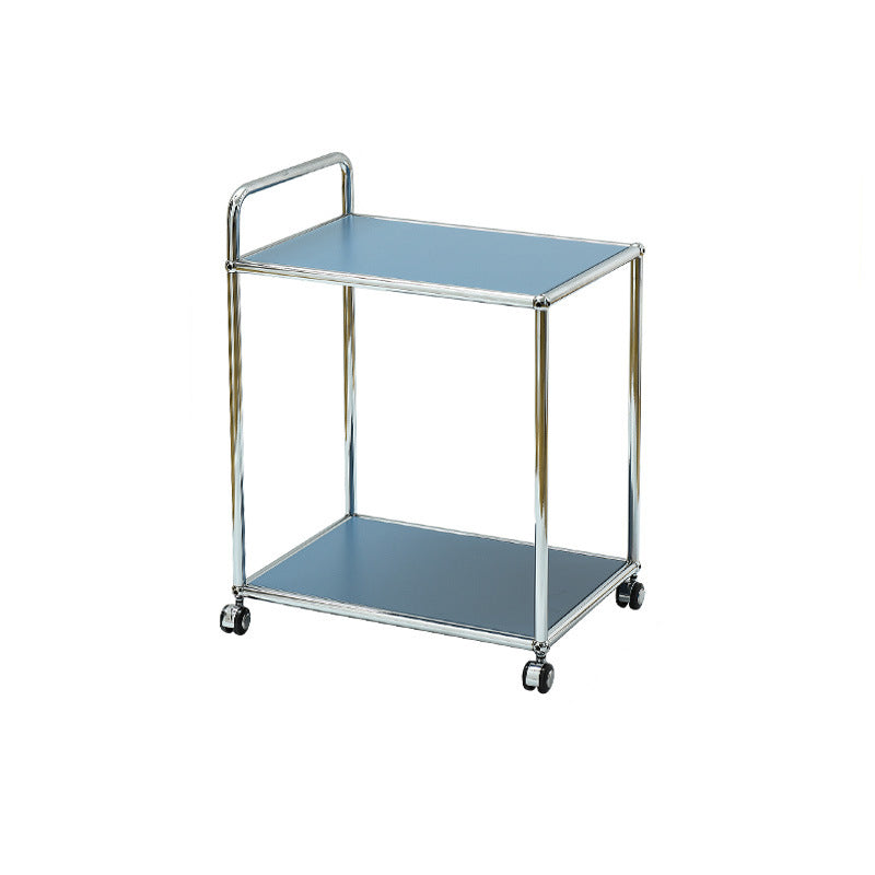 Moderner minimalistischer rechteckiger Beistelltisch aus hochfestem Stahl mit 2 Ebenen für das Wohnzimmer 