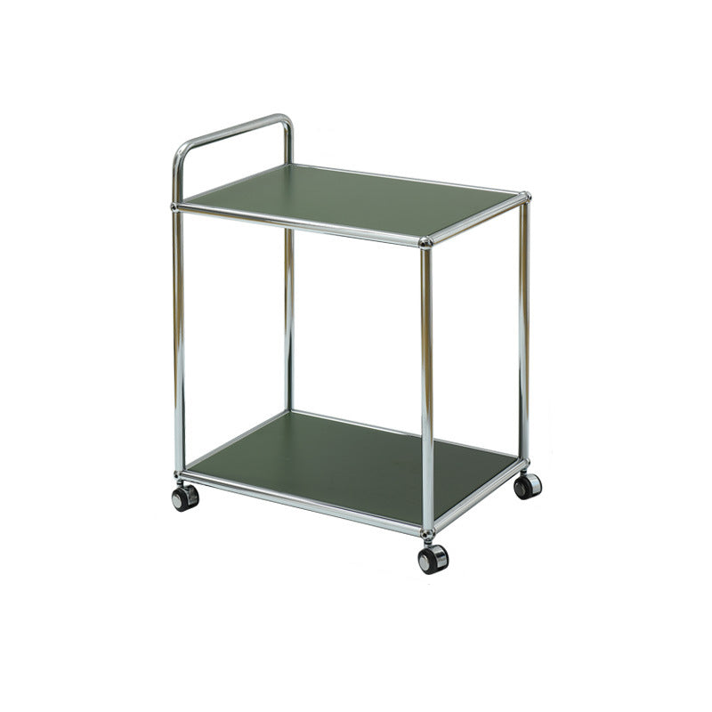 Moderner minimalistischer rechteckiger Beistelltisch aus hochfestem Stahl mit 2 Ebenen für das Wohnzimmer 