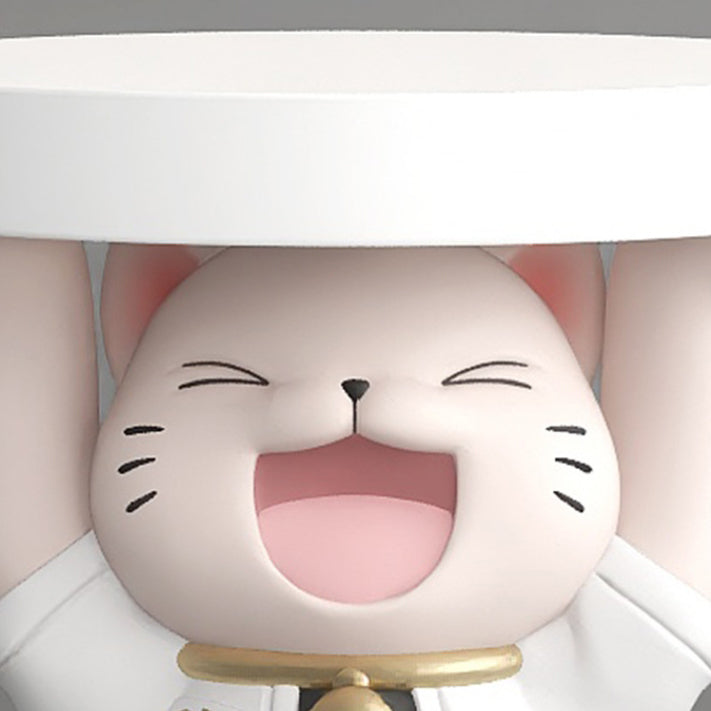 モダンアールデコ樹脂製招き猫彫刻エンドテーブル 1段付き リビングルーム用 