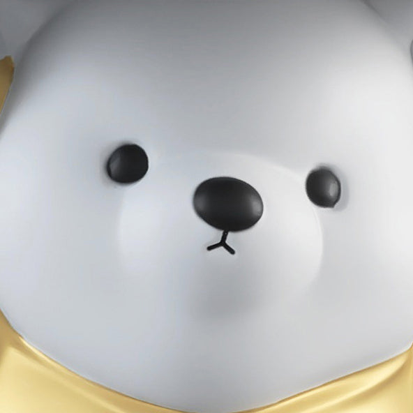 Modern Art Deco Resin Fiberglass Bear-Shaped Round End Table 1-Tier For Living Room