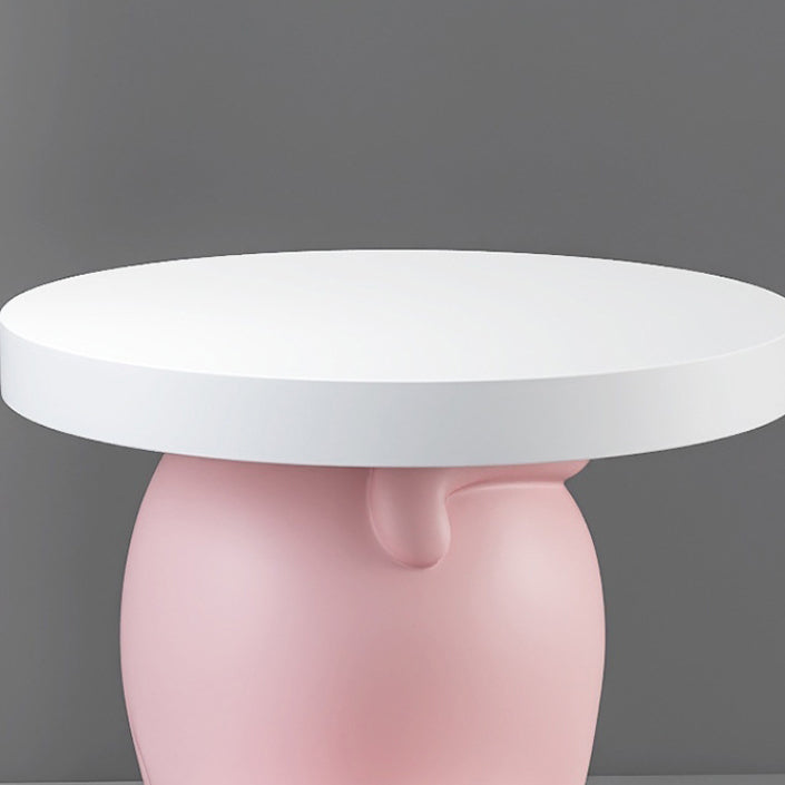 Modern Art Deco Resin Cat-Shaped Round End Table 1-Tier For Living Room