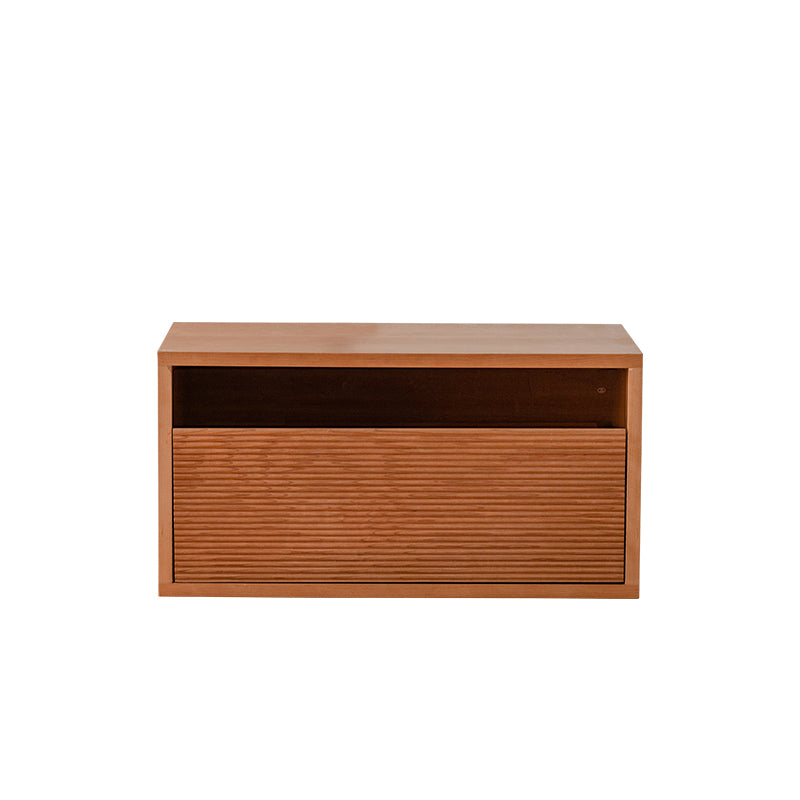 Traditional Japanese Cherry Wood Rectangular Side Table 1-Tier For Living Room