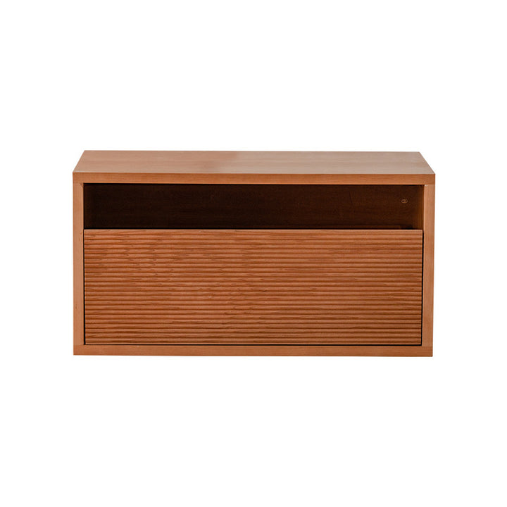 Traditional Japanese Cherry Wood Rectangular Side Table 1-Tier For Living Room