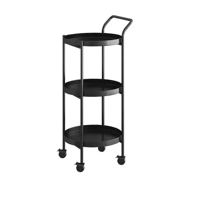 Contemporary Scandinavian Metal Mobile Round Side Table 2/3-Tiers For Living Room