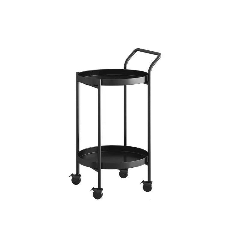 Contemporary Scandinavian Metal Mobile Round Side Table 2/3-Tiers For Living Room