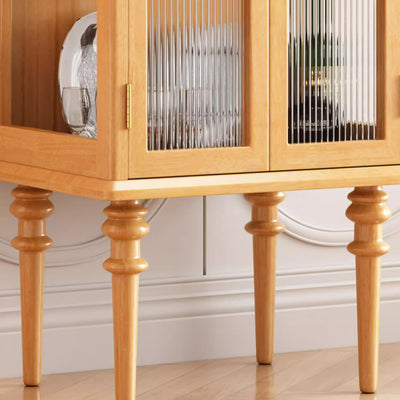 Zeitgenössischer skandinavischer Beistelltisch aus Massivholz mit Glas und Metall, rund und rechteckig, mit 1 Schrank für das Wohnzimmer 
