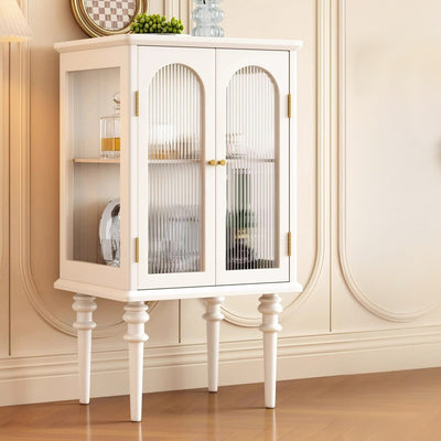 Zeitgenössischer skandinavischer Beistelltisch aus Massivholz mit Glas und Metall, rund und rechteckig, mit 1 Schrank für das Wohnzimmer 
