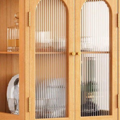 Zeitgenössischer skandinavischer Beistelltisch aus Massivholz mit Glas und Metall, rund und rechteckig, mit 1 Schrank für das Wohnzimmer 