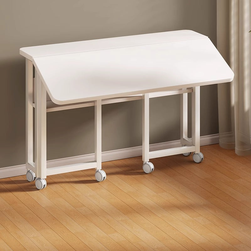 Modern Minimalist Carbon Steel Plywood Mobile Rectangular Side Table With 1-Tier For Living Room