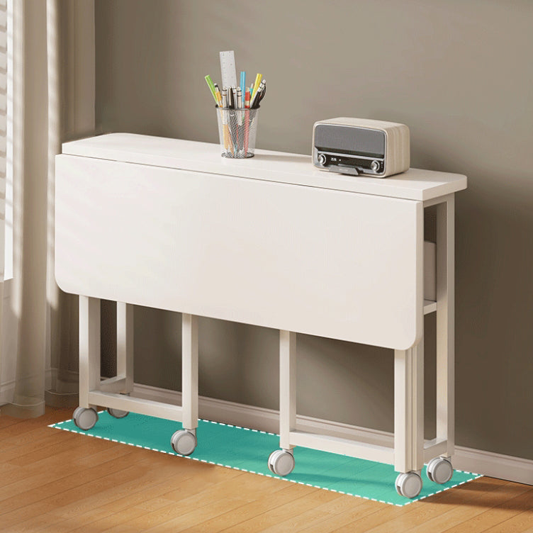 Modern Minimalist Carbon Steel Plywood Mobile Rectangular Side Table With 1-Tier For Living Room