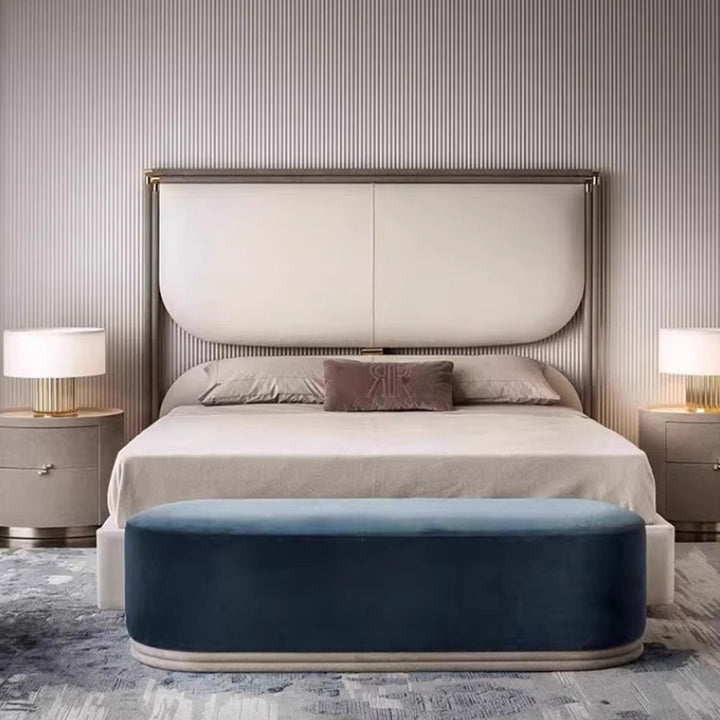 Table de chevet cylindrique rond en bois massif minimaliste moderne en pierre frittée avec cuir tissé à 2 tiroirs pour chambre à coucher 