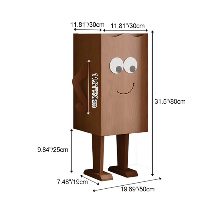 Contemporary Creative Solid Wood Robot-Shaped Rectangular Side Table 1-Storage For Living Room