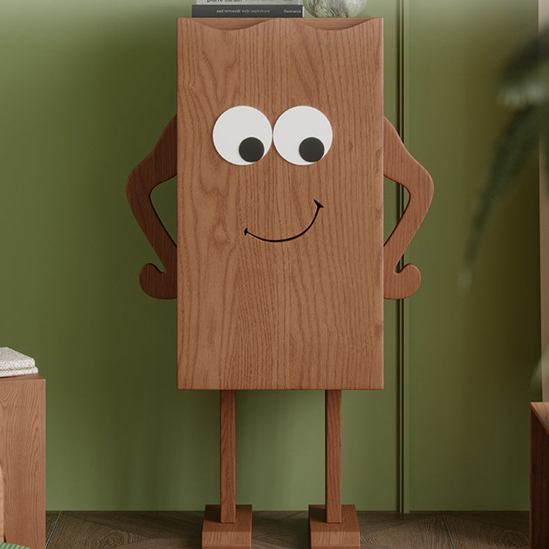 Contemporary Creative Solid Wood Robot-Shaped Rectangular Side Table 1-Storage For Living Room