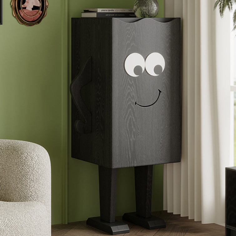 Contemporary Creative Solid Wood Robot-Shaped Rectangular Side Table 1-Storage For Living Room