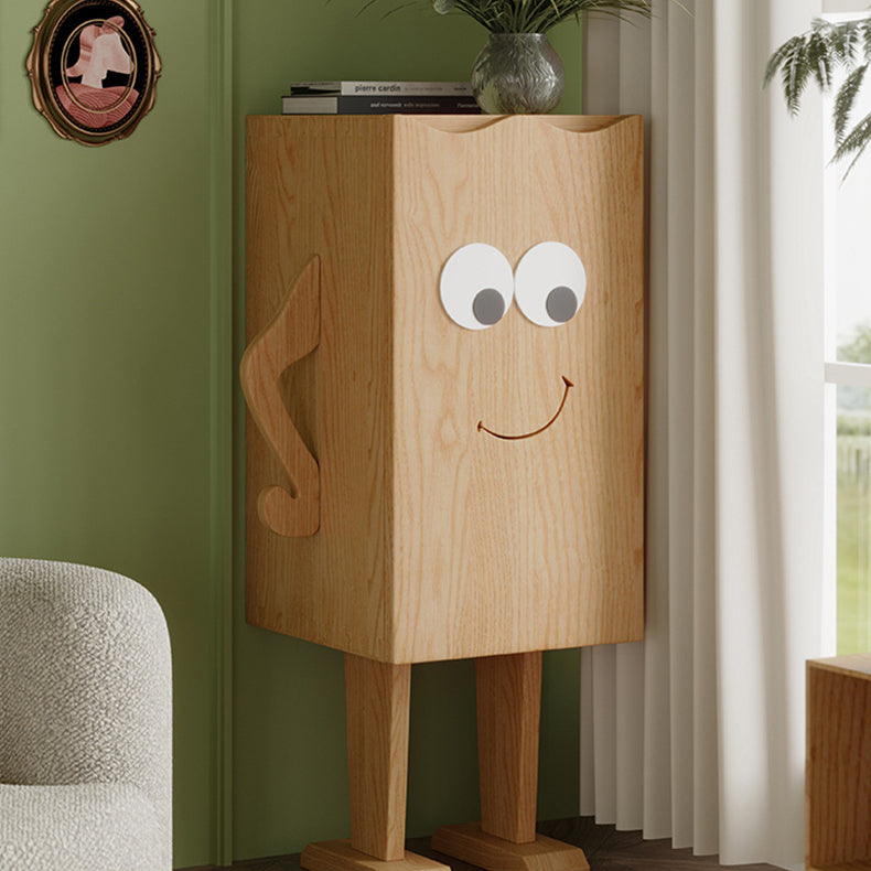 Contemporary Creative Solid Wood Robot-Shaped Rectangular Side Table 1-Storage For Living Room
