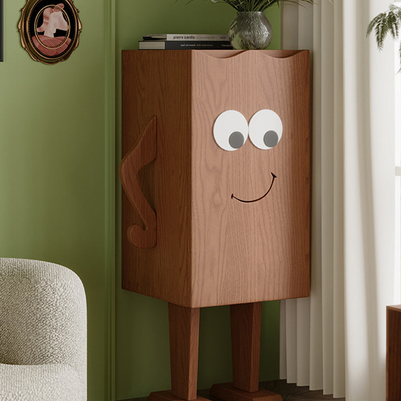 Contemporary Creative Solid Wood Robot-Shaped Rectangular Side Table 1-Storage For Living Room