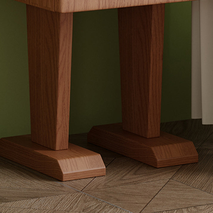 Contemporary Creative Solid Wood Robot-Shaped Rectangular Side Table 1-Storage For Living Room