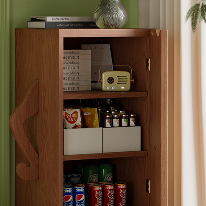 Contemporary Creative Solid Wood Robot-Shaped Rectangular Side Table 1-Storage For Living Room