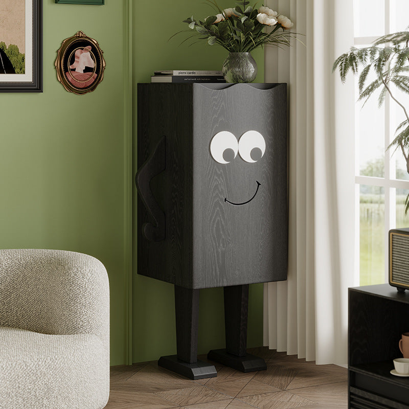 Contemporary Creative Solid Wood Robot-Shaped Rectangular Side Table 1-Storage For Living Room