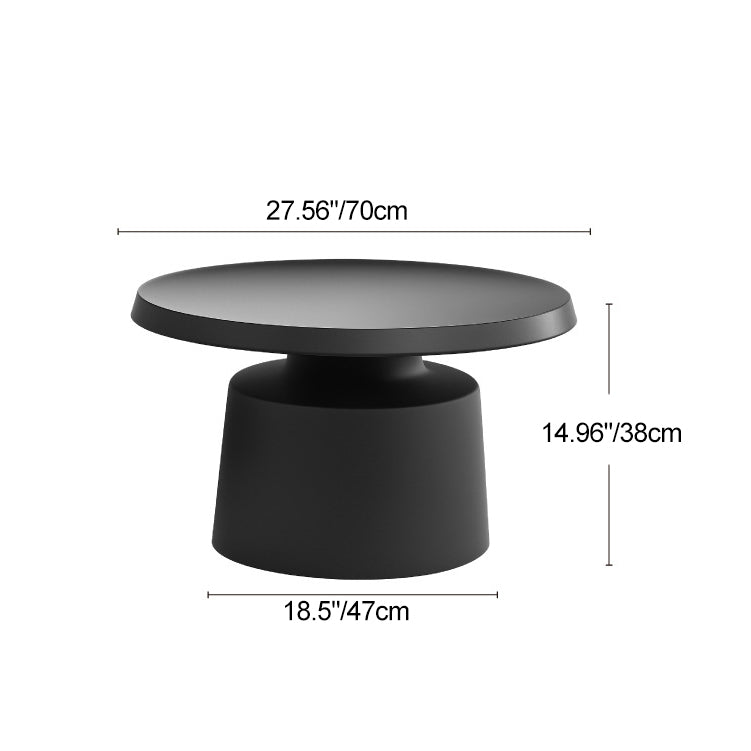 Modern Minimalist Metal Stainless Steel Round Cylindrical End Table 1-Tier For Living Room