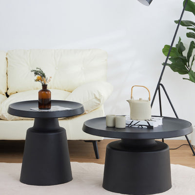 Moderner minimalistischer runder zylindrischer Beistelltisch aus Edelstahl mit 1 Ebene für das Wohnzimmer 