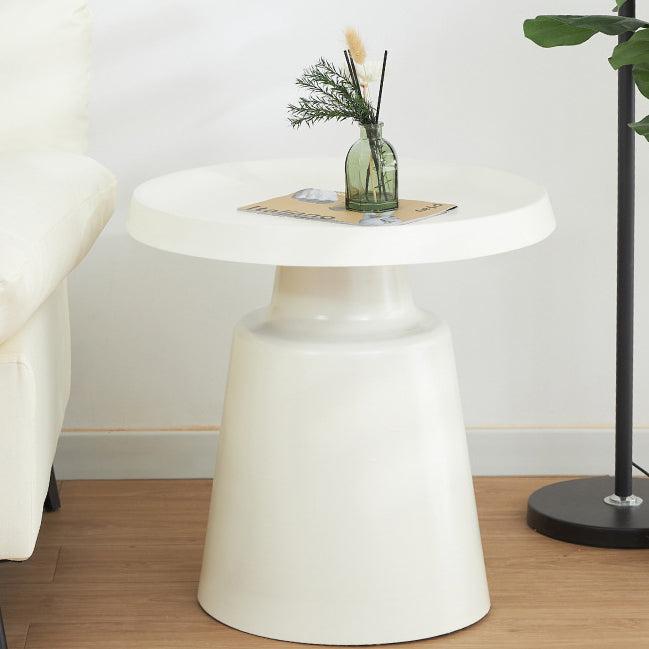 Modern Minimalist Metal Stainless Steel Round Cylindrical End Table 1-Tier For Living Room