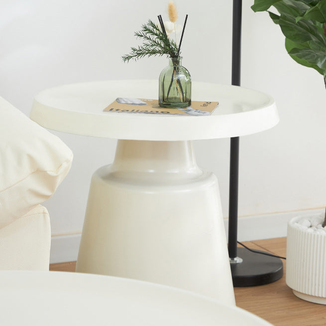 Modern Minimalist Metal Stainless Steel Round Cylindrical End Table 1-Tier For Living Room
