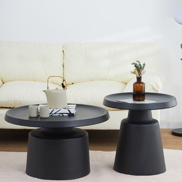Modern Minimalist Metal Stainless Steel Round Cylindrical End Table 1-Tier For Living Room