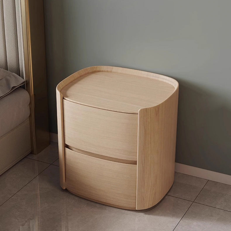 Table de chevet moderne minimaliste en pierre frittée, similicuir, bois massif, carré arrondi à 2 tiroirs pour chambre 