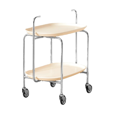 Zeitgenössischer skandinavischer ovaler Beistelltisch aus ABS-Kohlenstoffstahl mit 2 Ebenen für das Wohnzimmer 