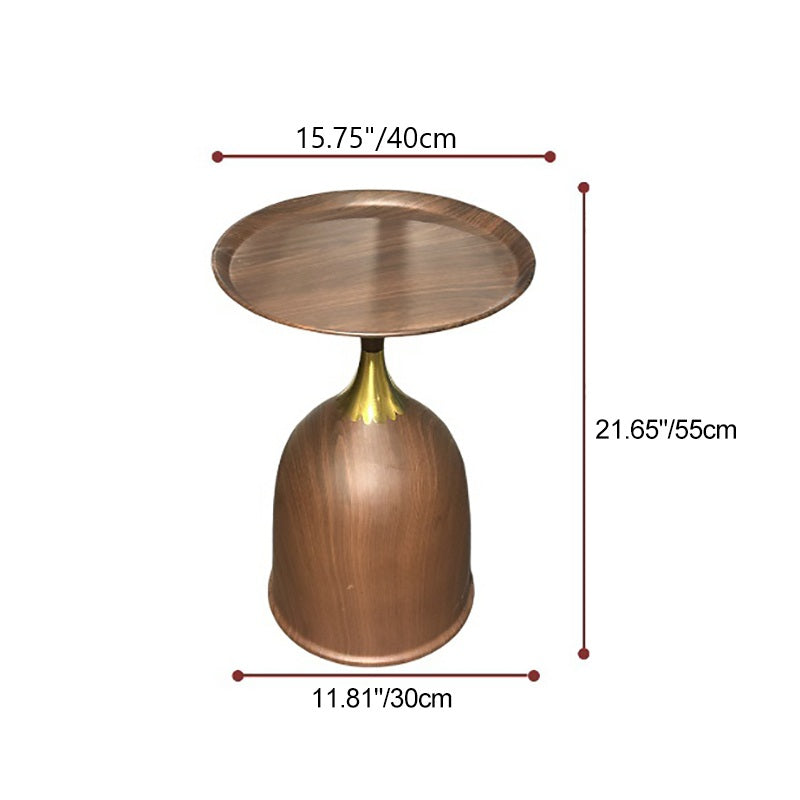 Zeitgenössischer kreativer Couchtisch aus Kohlenstoffstahl mit flacher runder Oberfläche und 1 Ebene für das Wohnzimmer 