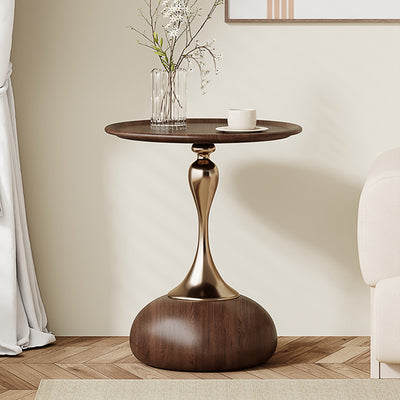 Zeitgenössischer kreativer Couchtisch aus Kohlenstoffstahl mit flacher runder Oberfläche und 1 Ebene für das Wohnzimmer 