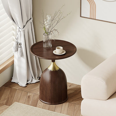 Zeitgenössischer kreativer Couchtisch aus Kohlenstoffstahl mit flacher runder Oberfläche und 1 Ebene für das Wohnzimmer 