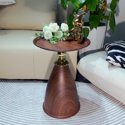 Zeitgenössischer kreativer Couchtisch aus Kohlenstoffstahl mit flacher runder Oberfläche und 1 Ebene für das Wohnzimmer 