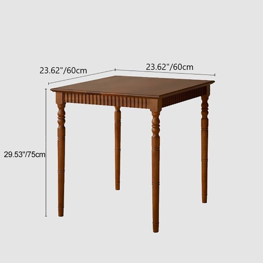 Traditional Vintage Solid Wood Textured Square Coffee Table 1-Tier For Living Room