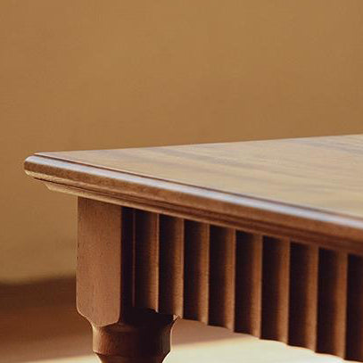 Traditional Vintage Solid Wood Textured Square Coffee Table 1-Tier For Living Room