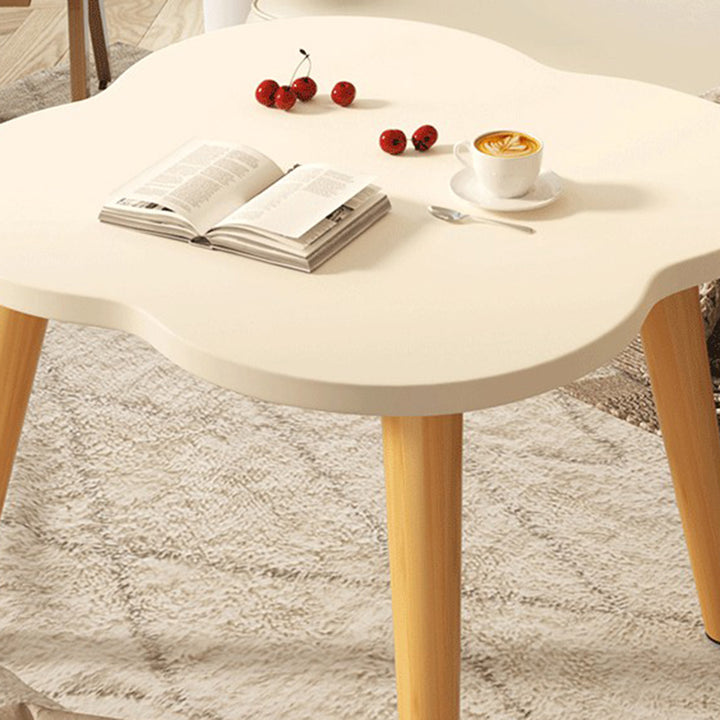 Modern Minimalist Engineered Wood Metal Clover-Shaped End Table 1-Tier For Living Room
