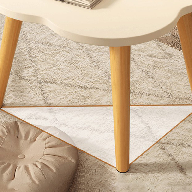 Modern Minimalist Engineered Wood Metal Clover-Shaped End Table 1-Tier For Living Room
