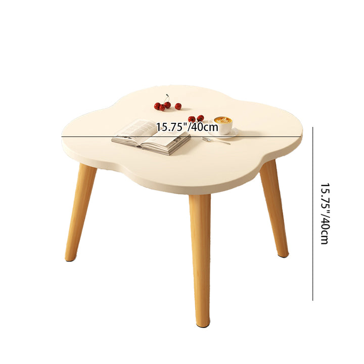 Moderner minimalistischer Beistelltisch aus Holz und Metall in Kleeblattform mit 1 Ebene für das Wohnzimmer 