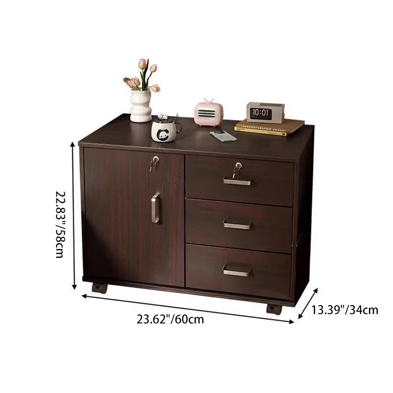 Modern Minimalist Sintered Stone Wood Metal Rectangular Round Side Table 3-Drawer For Living Room
