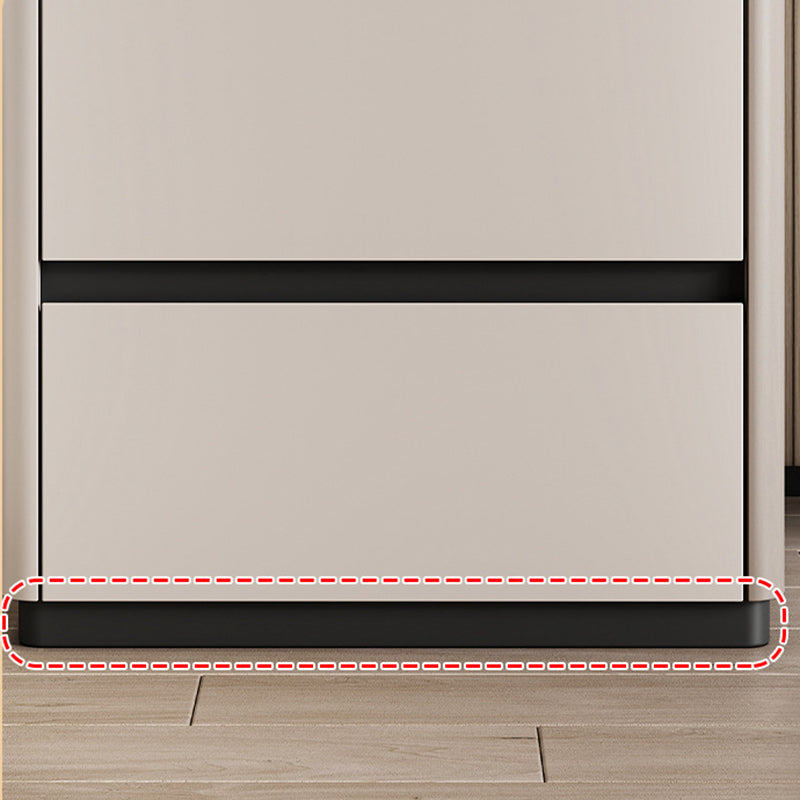 Mesita de noche rectangular redondeada de lujo moderno de vidrio templado de madera maciza de 2 cajones para dormitorio 